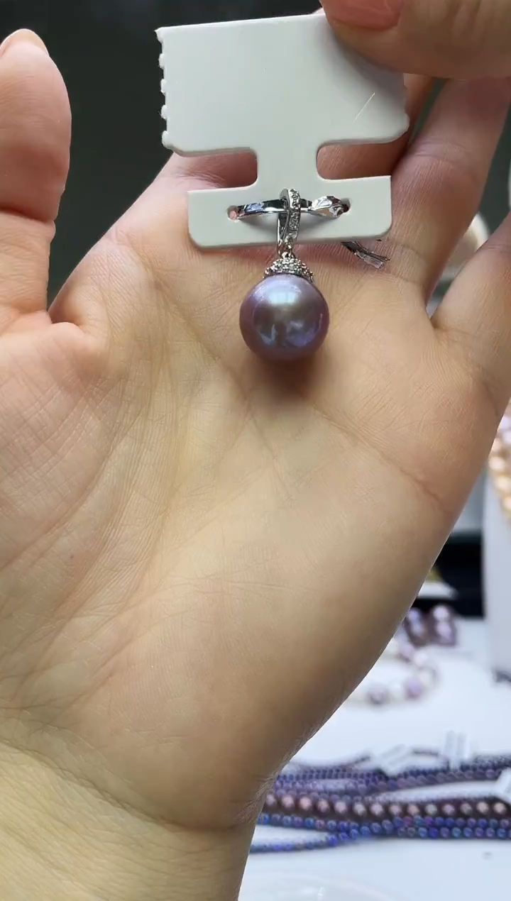 未镶嵌吊坠淡水珍珠紫色系万能扣