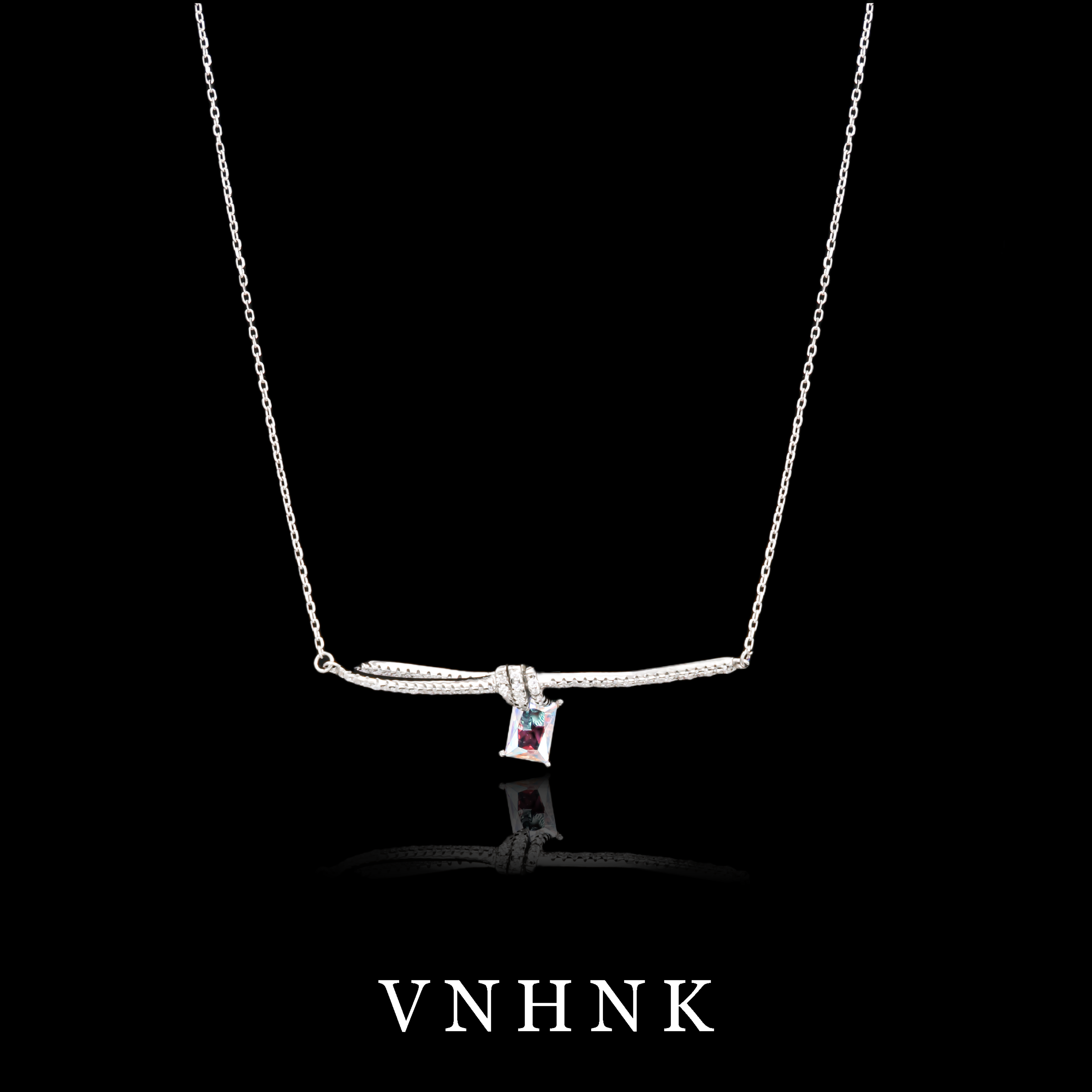 坠链均925银合成锆石 美可儿   T785 （46cm）银色时尚精致气质项链