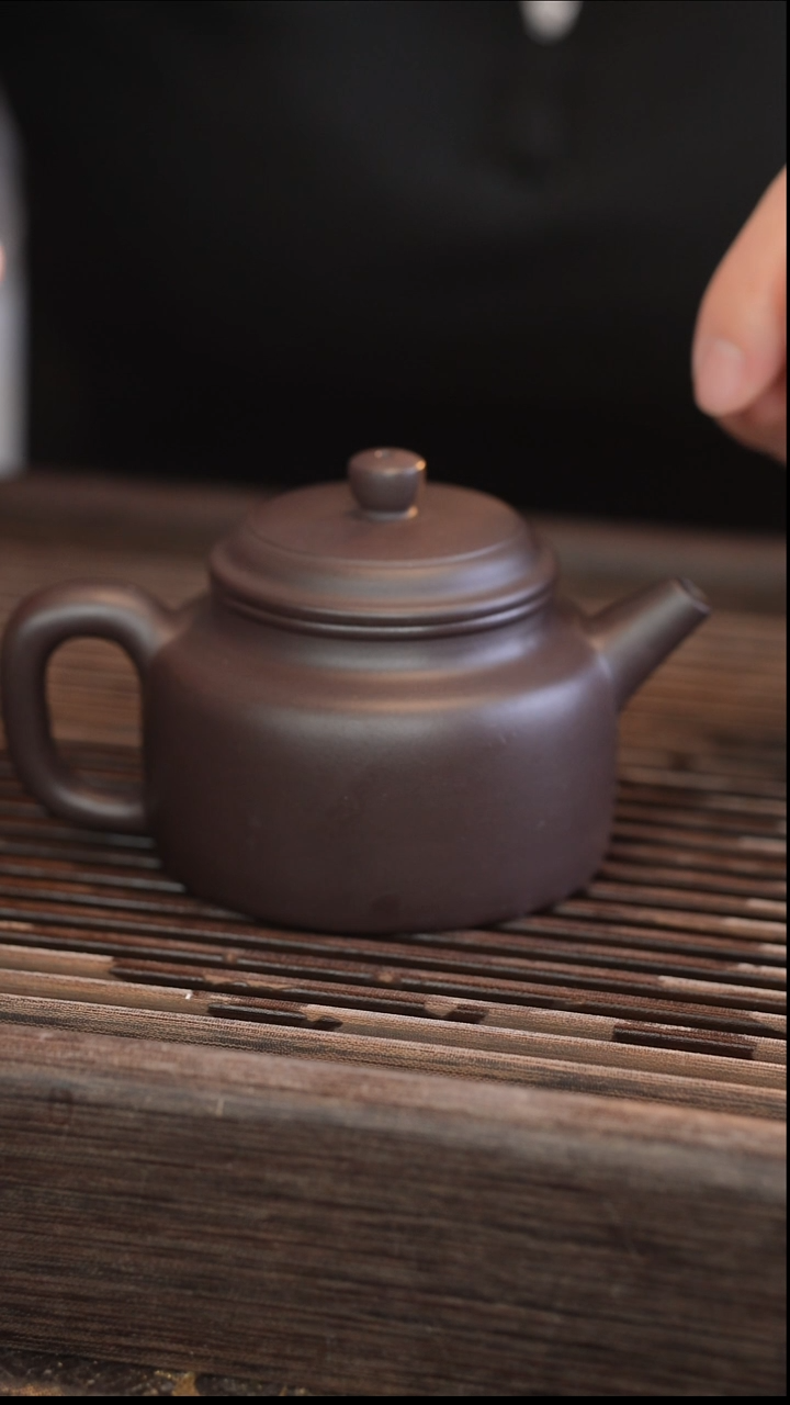 茶壶紫砂德中 蓝莲花 半手工 180cc