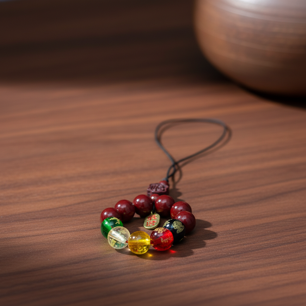 天然辰砂S1487-朱砂10mm五路挂件