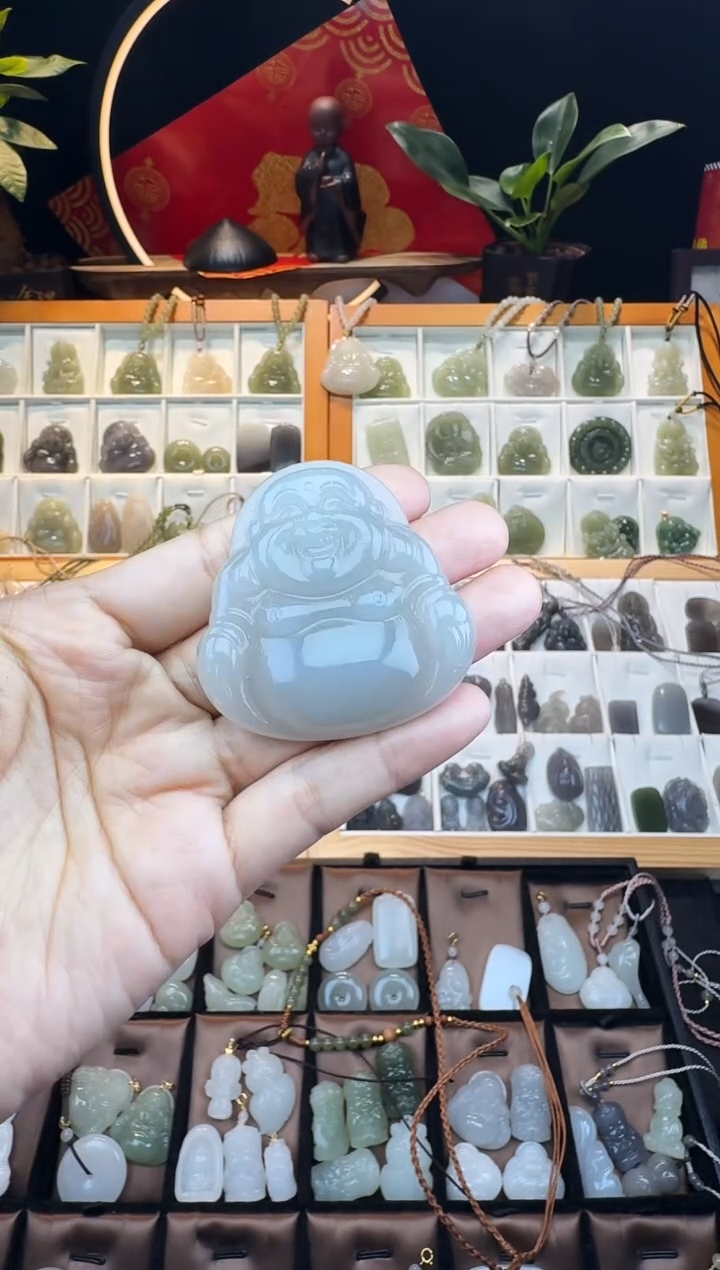 【闪购商品】和田玉颈饰未镶嵌50烟灰佛公