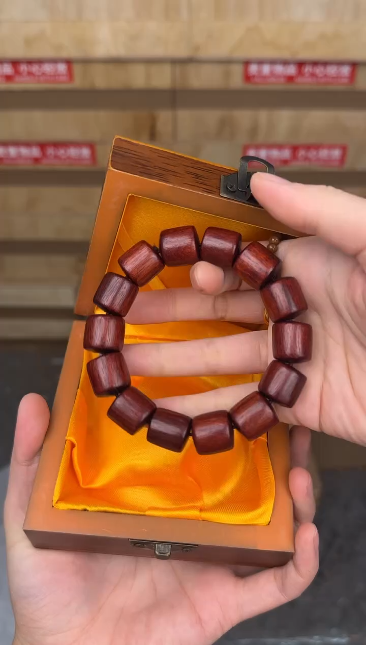 慈木器文玩阁血檀桶珠链接@@YS975