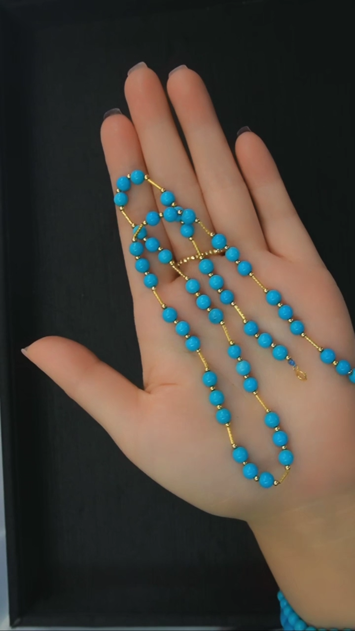 【闪购商品】绿松石项链18K金镶嵌发货一件