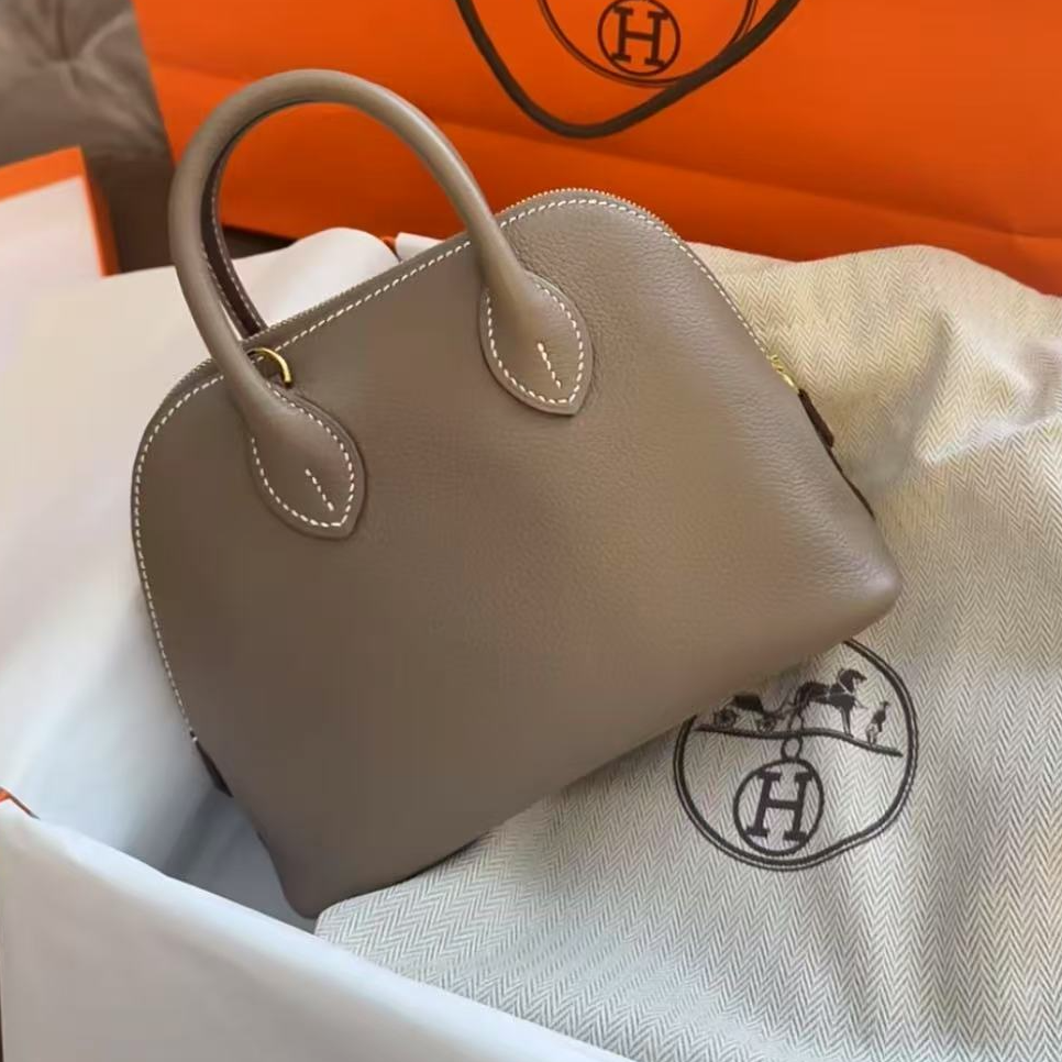 全新未使用 Hermes/爱马仕 mini 保龄球 大象灰 EC皮 