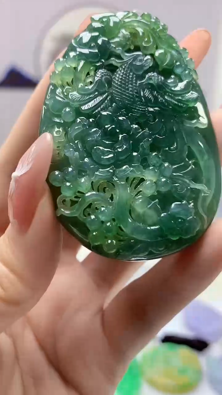 【闪购商品】定制翡翠未镶嵌4829DD-毛货挂件494