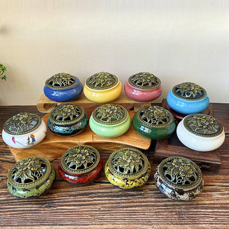 香炉家用沉香香薰室内香炉摆件创意盘香线香道炉书桌摆件风感波粒