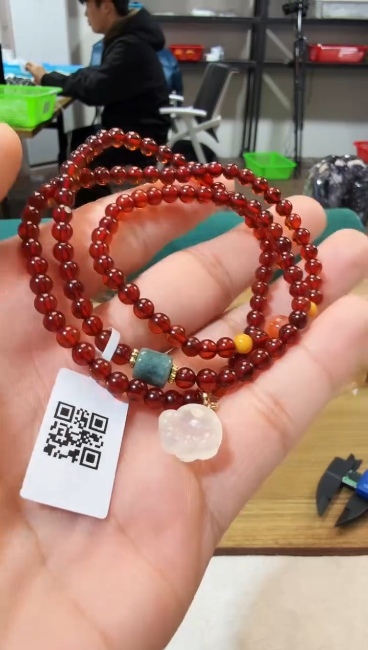 手链琥珀未镶嵌晶1160 约4mm