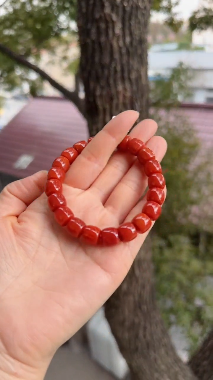 未镶嵌多样性发一件南红玛瑙【高货】锦红10mm保山直切单圈 