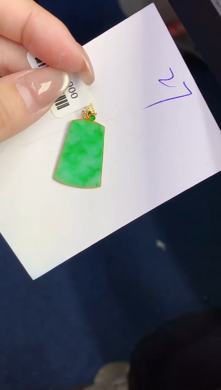 翡翠18K金镶嵌颈饰00000000000