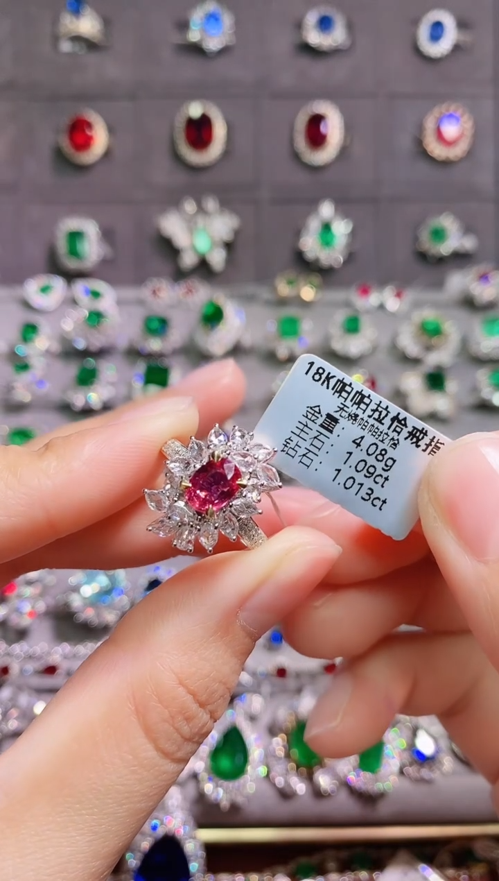 【闪购商品】彩色蓝宝石18K金戒指18K金镶嵌1