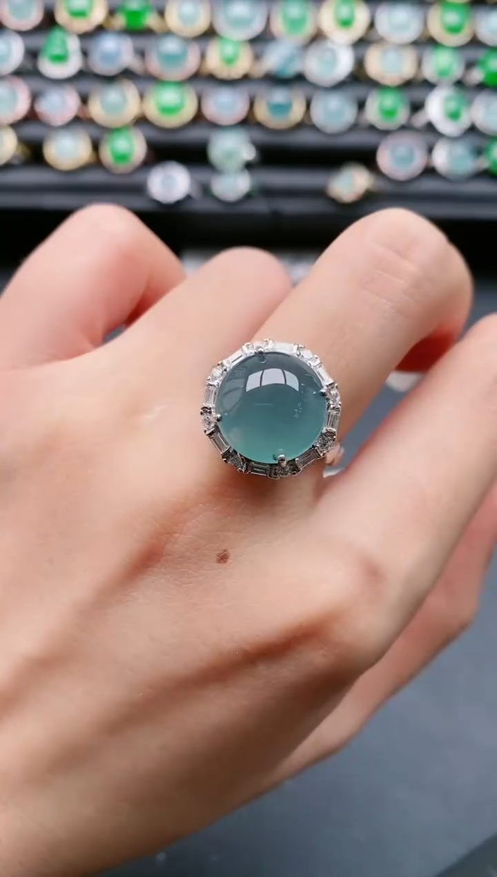 【闪购商品】翡翠戒指银S925镶嵌111111111
