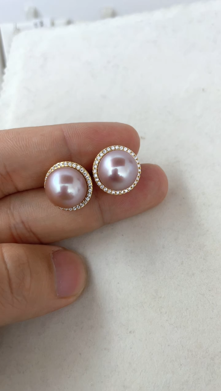 【闪购商品】淡水珍珠耳饰银S925镶嵌耳钉