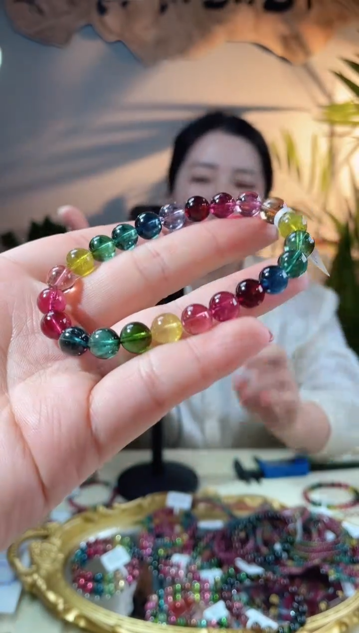 【闪购商品】碧玺手链未镶嵌单圈手链8.5+