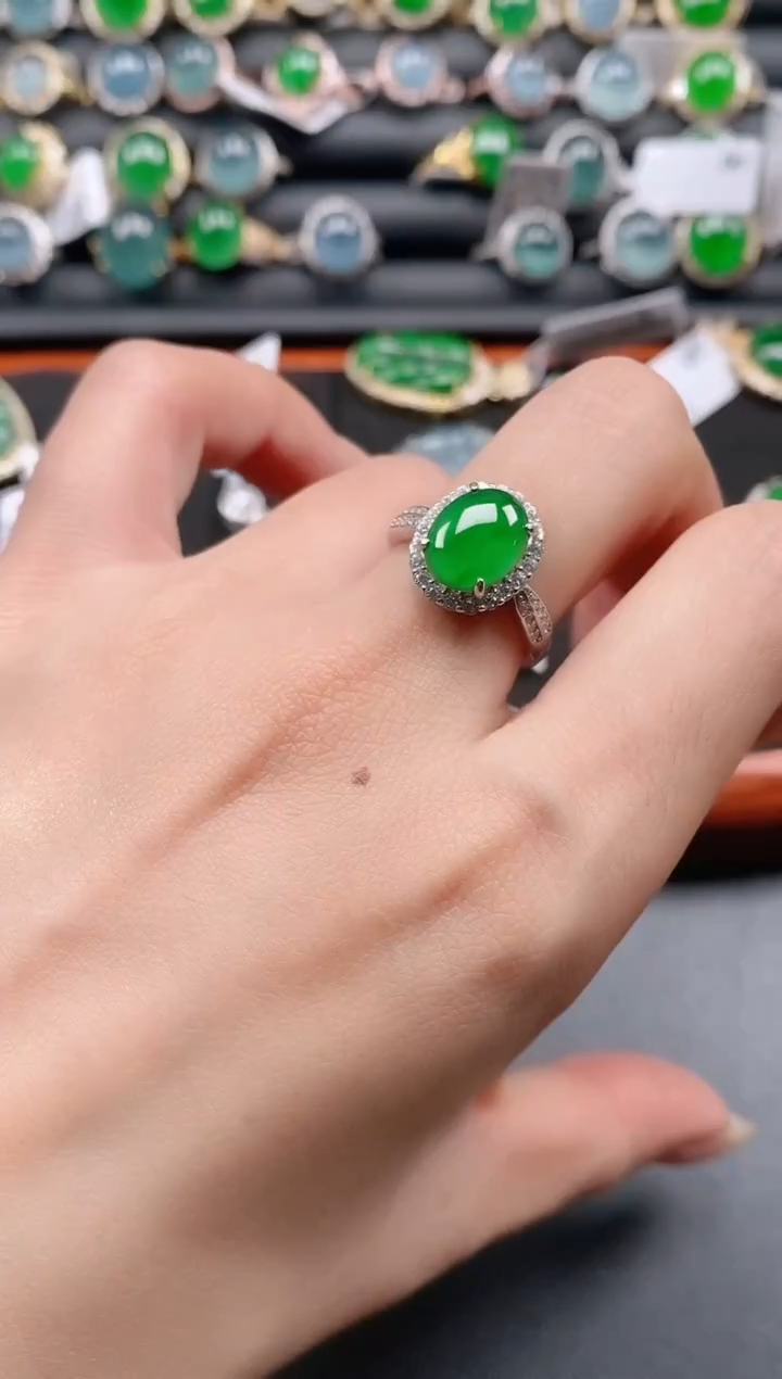 银S925镶嵌戒指翡翠111111