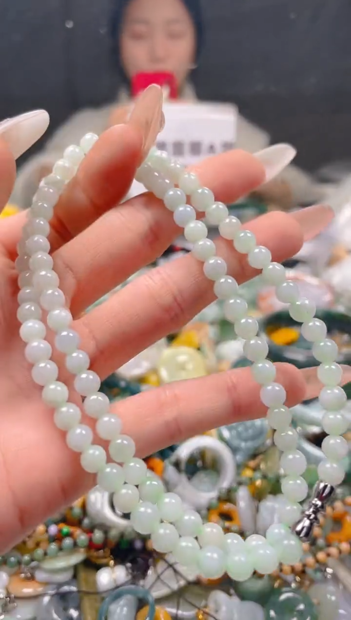 【闪购商品】翡翠颈饰未镶嵌5-6MM/J/翡翠A货一图一物