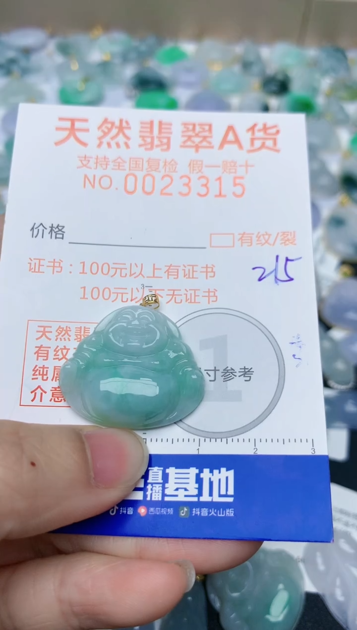 【闪购商品】翡翠颈饰18K金镶嵌天然翡翠A货    215