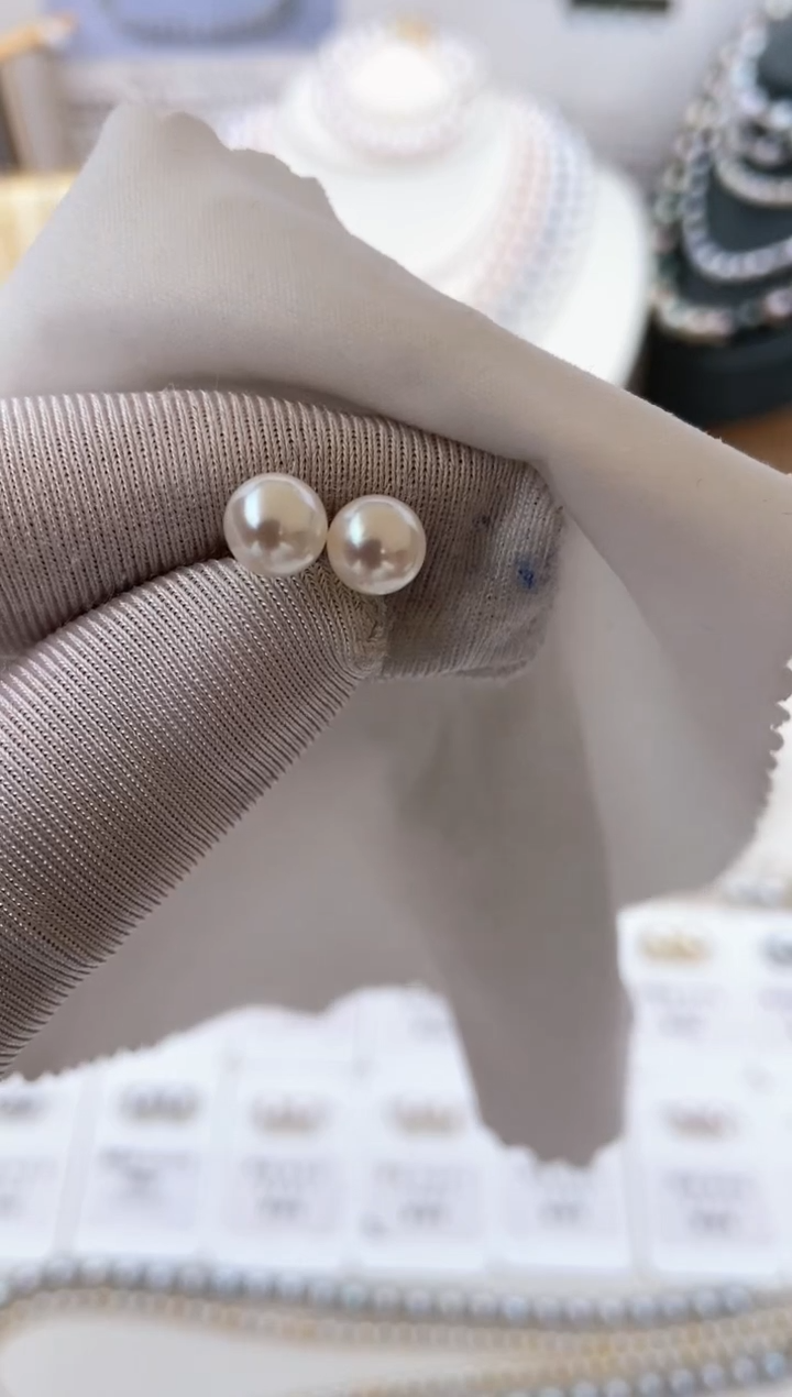 【闪购商品】海水珍珠耳饰18K金镶嵌特选福利6-7mm不退不换