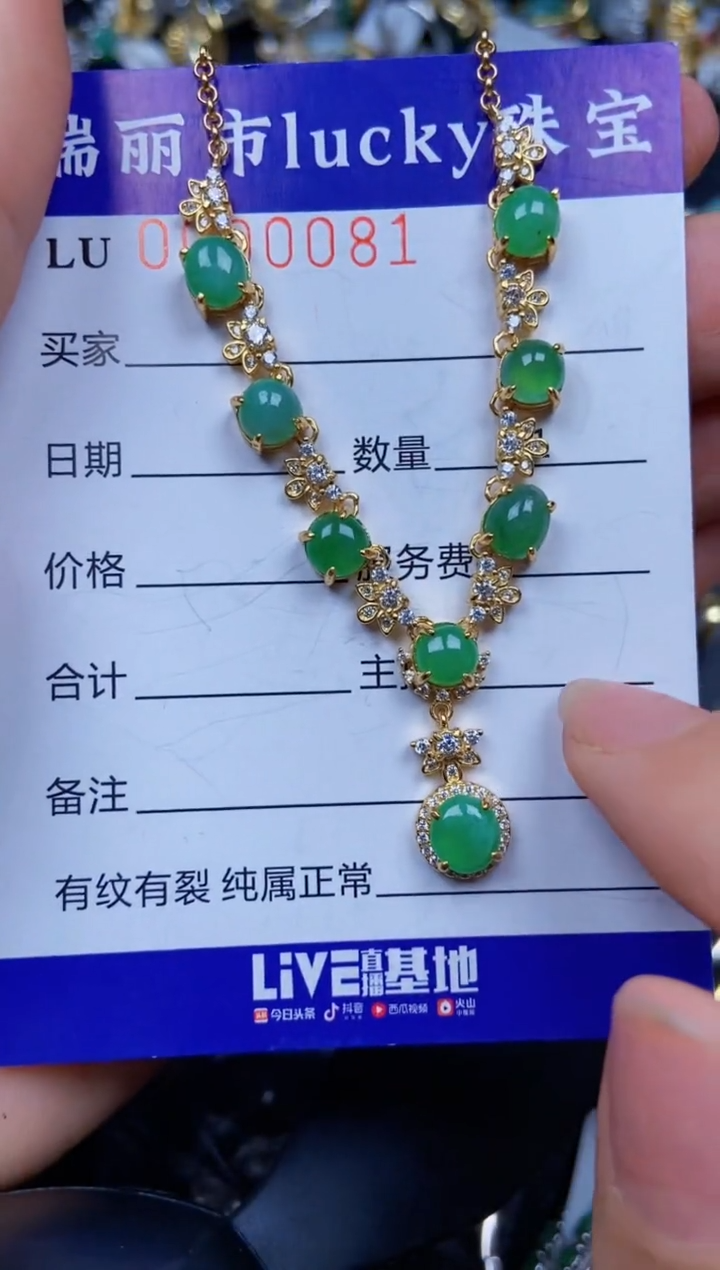 【闪购商品】翡翠颈饰银S925镶嵌0081