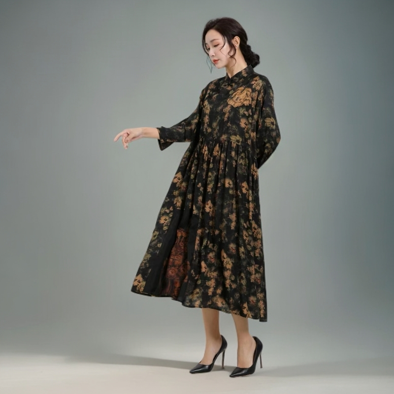 新款优雅轻奢宽松气质显瘦连衣裙156
