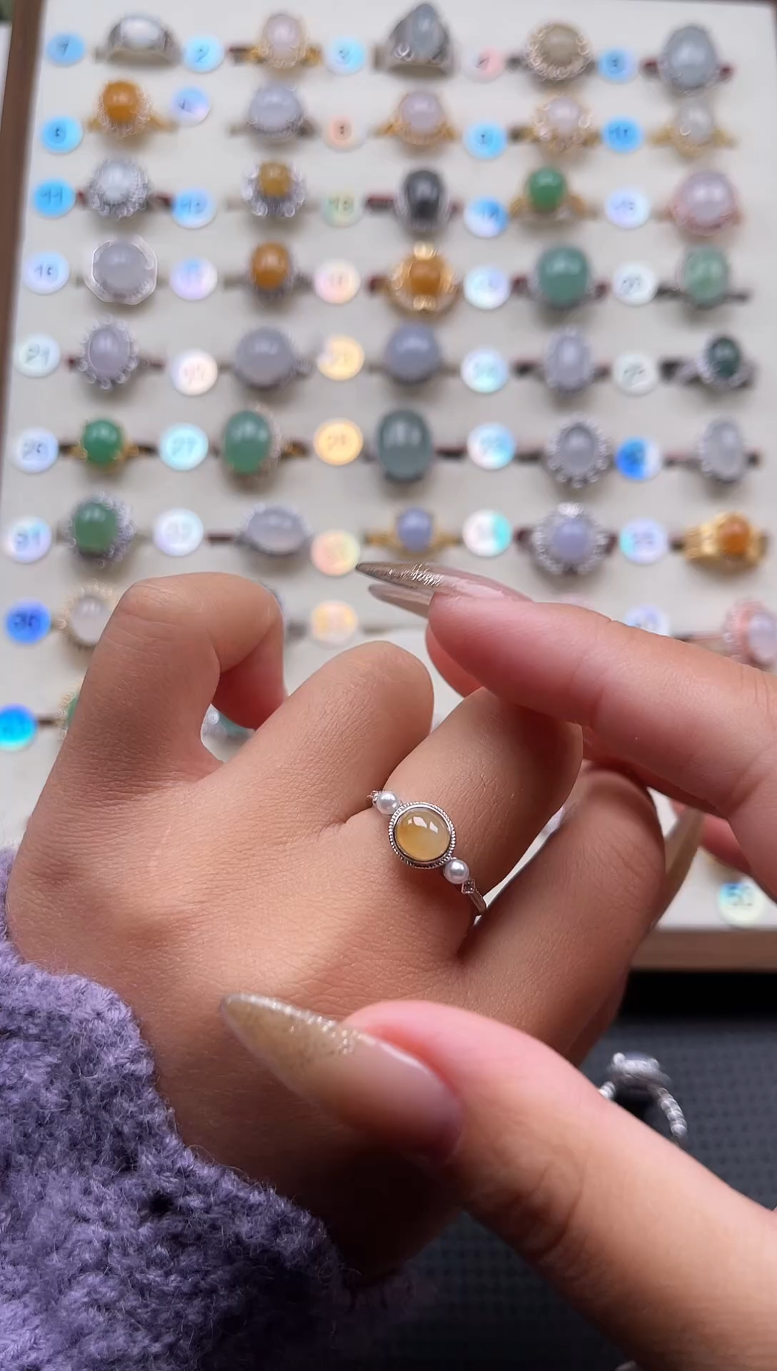 【闪购商品】翡翠戒指银S925镶嵌天然A货翡翠戒指