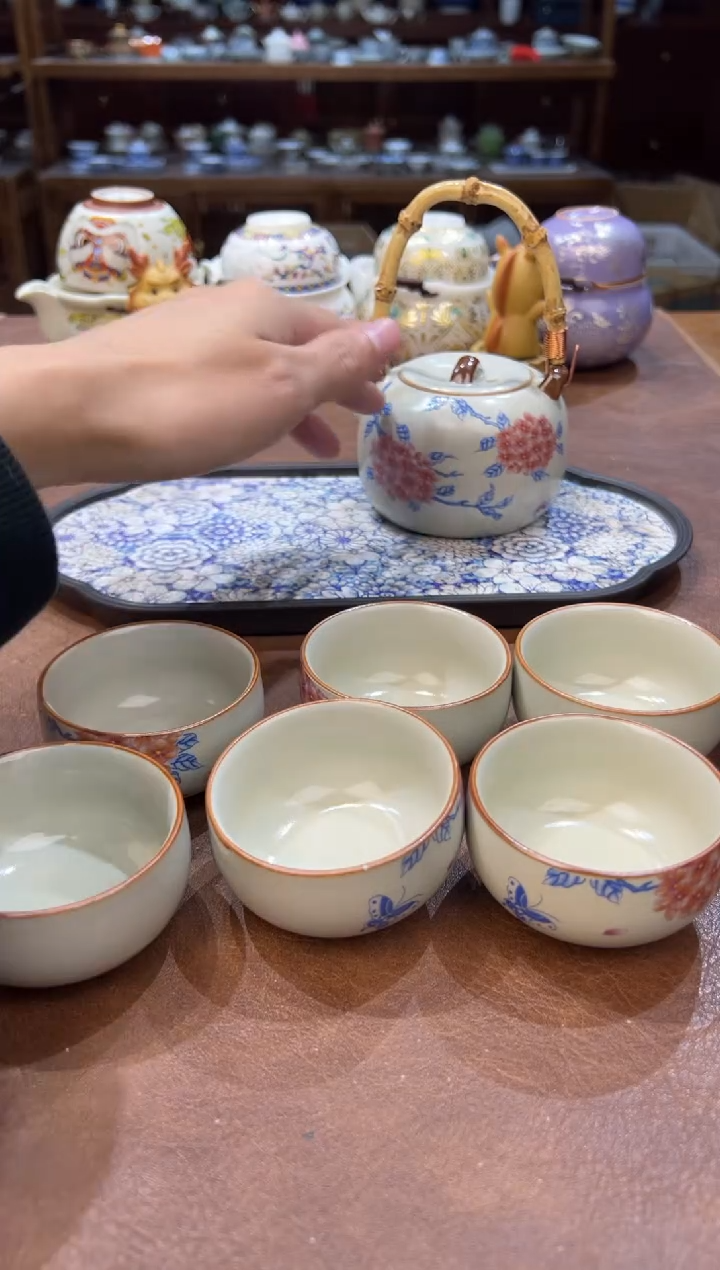 真的很便宜超好看会开片的旅行茶具