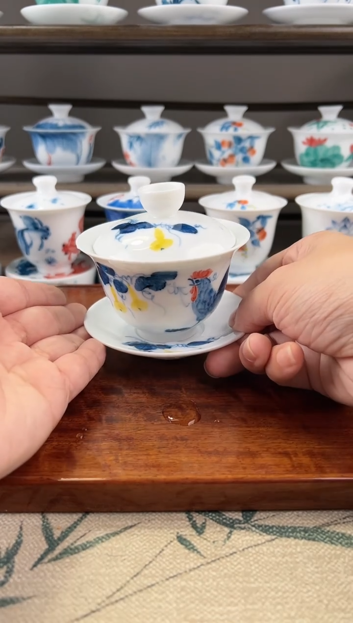 微瑕公鸡150ml三才盖碗