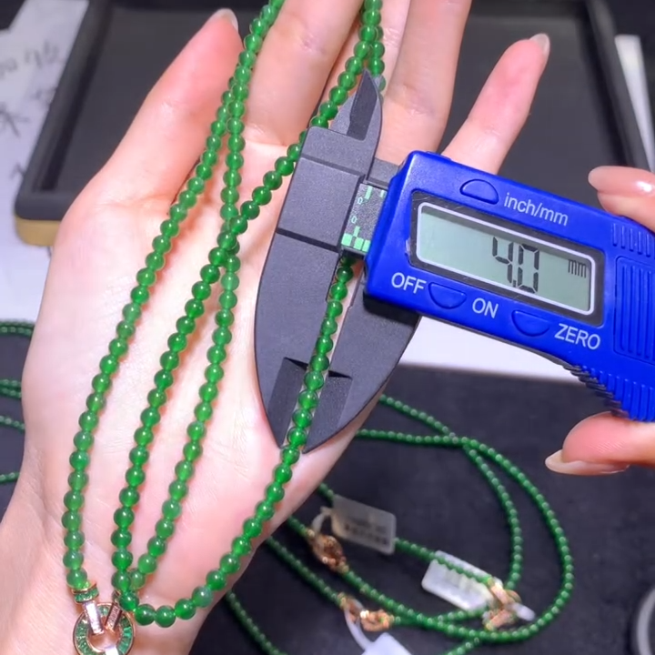 【逍遥严选】天然A货翡翠圆珠项链*826/15/多样性发/1件