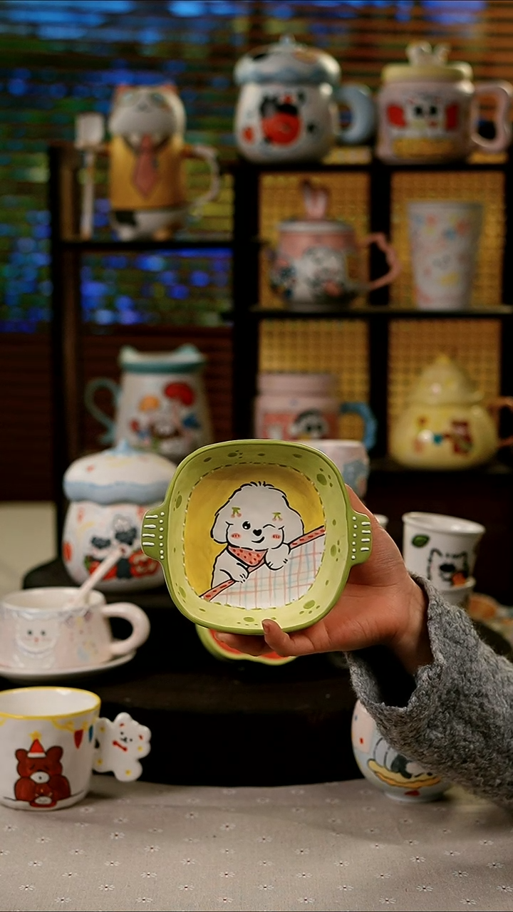 陶瓷景德镇时光绘馆 创意手绘高温釉下彩陶瓷