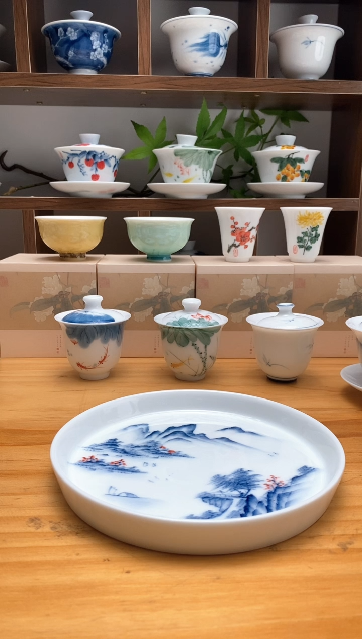 【闪购商品】纯手绘山水大壶承