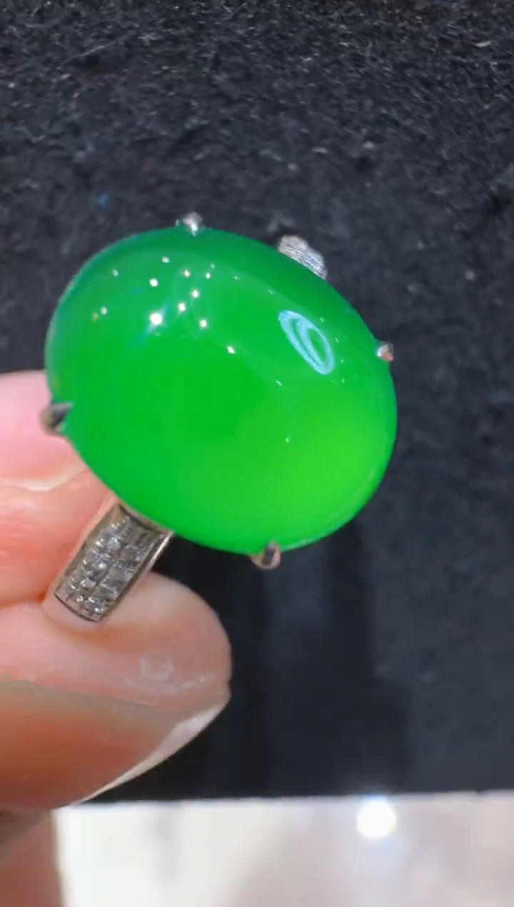 18K金镶嵌戒指翡翠多样性团购发一件