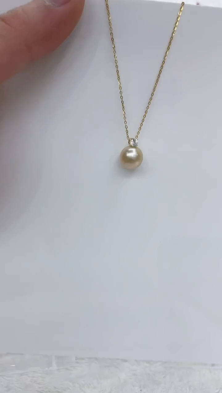 【闪购商品】海水珍珠吊坠(赠链)18K金镶嵌海水珍珠吊坠