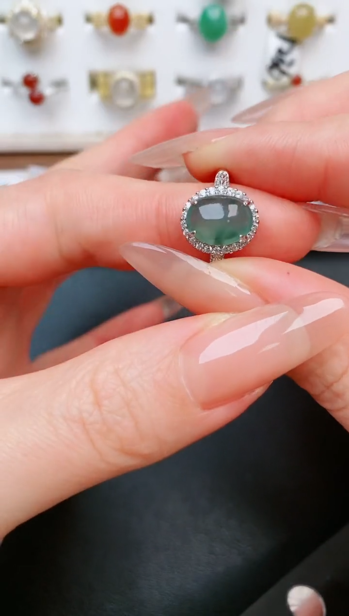 【闪购商品】翡翠戒指银S925镶嵌....