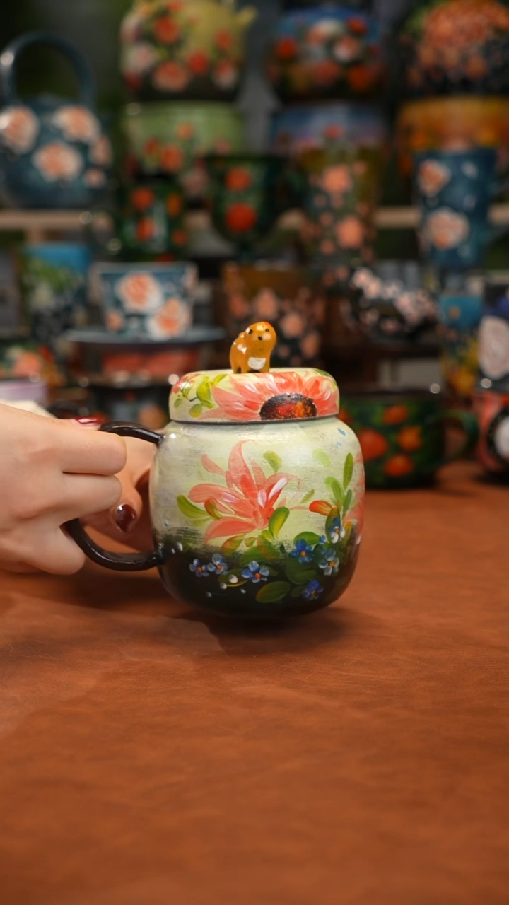 紫砂油画手绘釉下彩