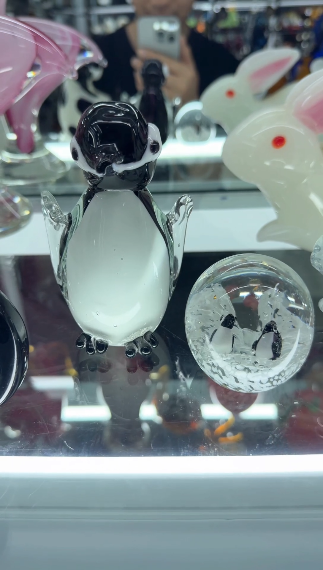 琉璃手工艺品南极企鹅组合