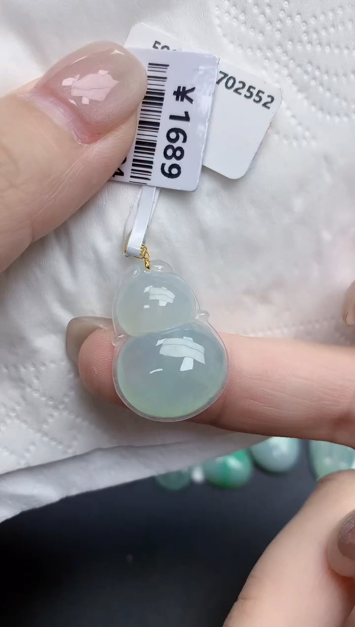 【闪购商品】翡翠颈饰18K金镶嵌天然缅甸翡翠A货