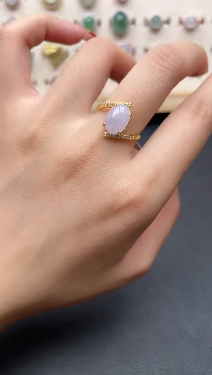 【闪购商品】翡翠戒指银S925镶嵌一物一证一礼盒