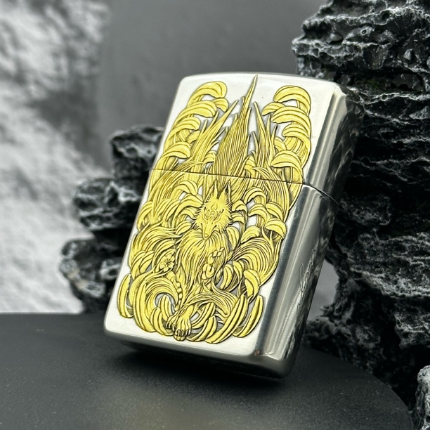 【CC】ZIPPO打火机XZ镀银鎏金九尾狐