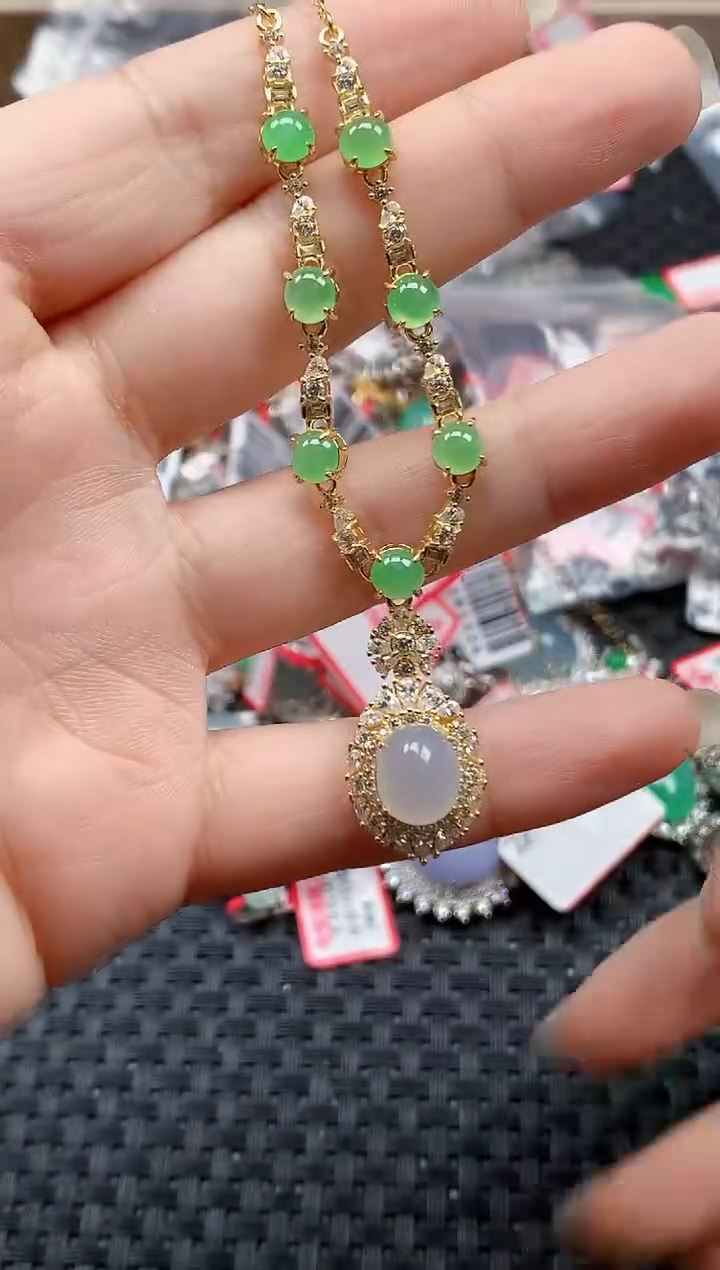 银S925镶嵌戒指翡翠天然A货缅甸翡翠