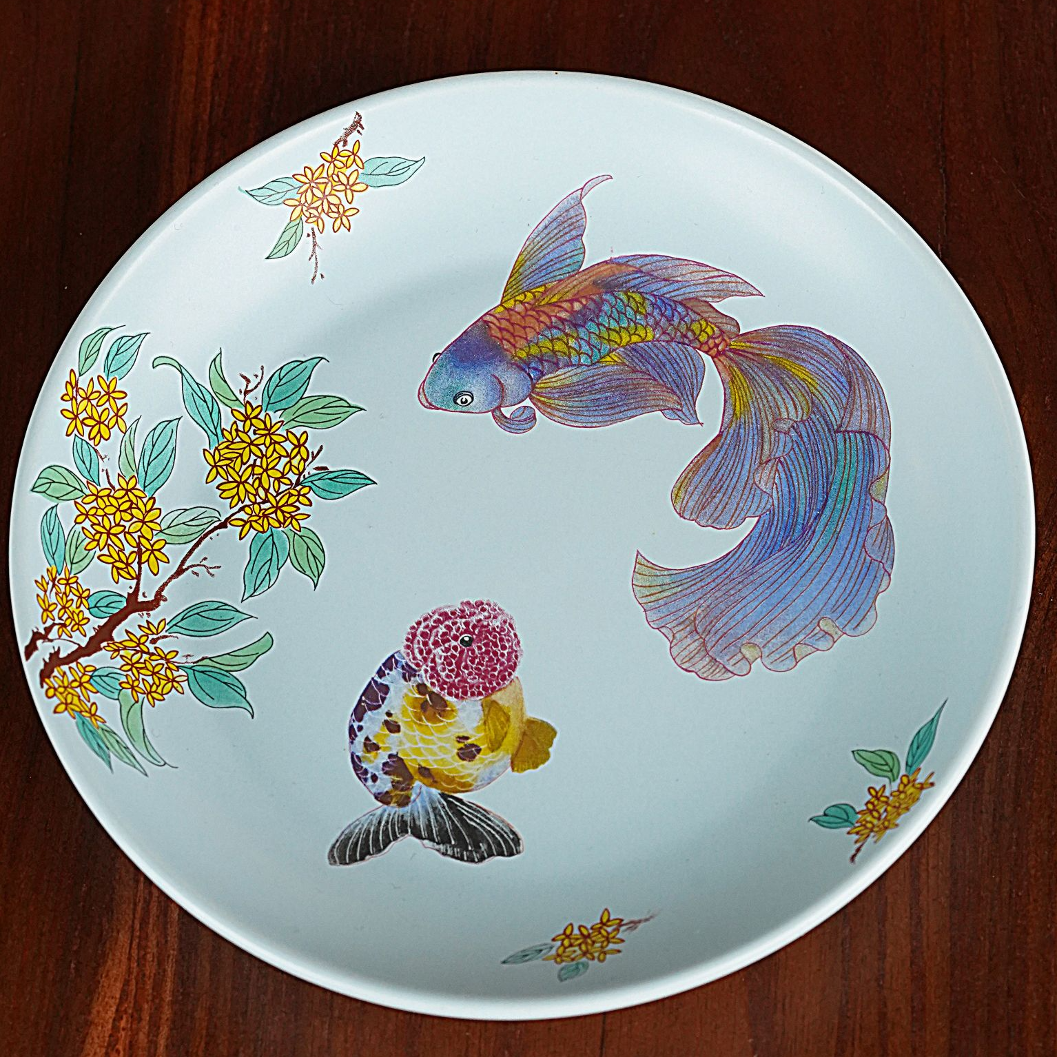 【宜景窑系列】天漂鱼圆盘壶承