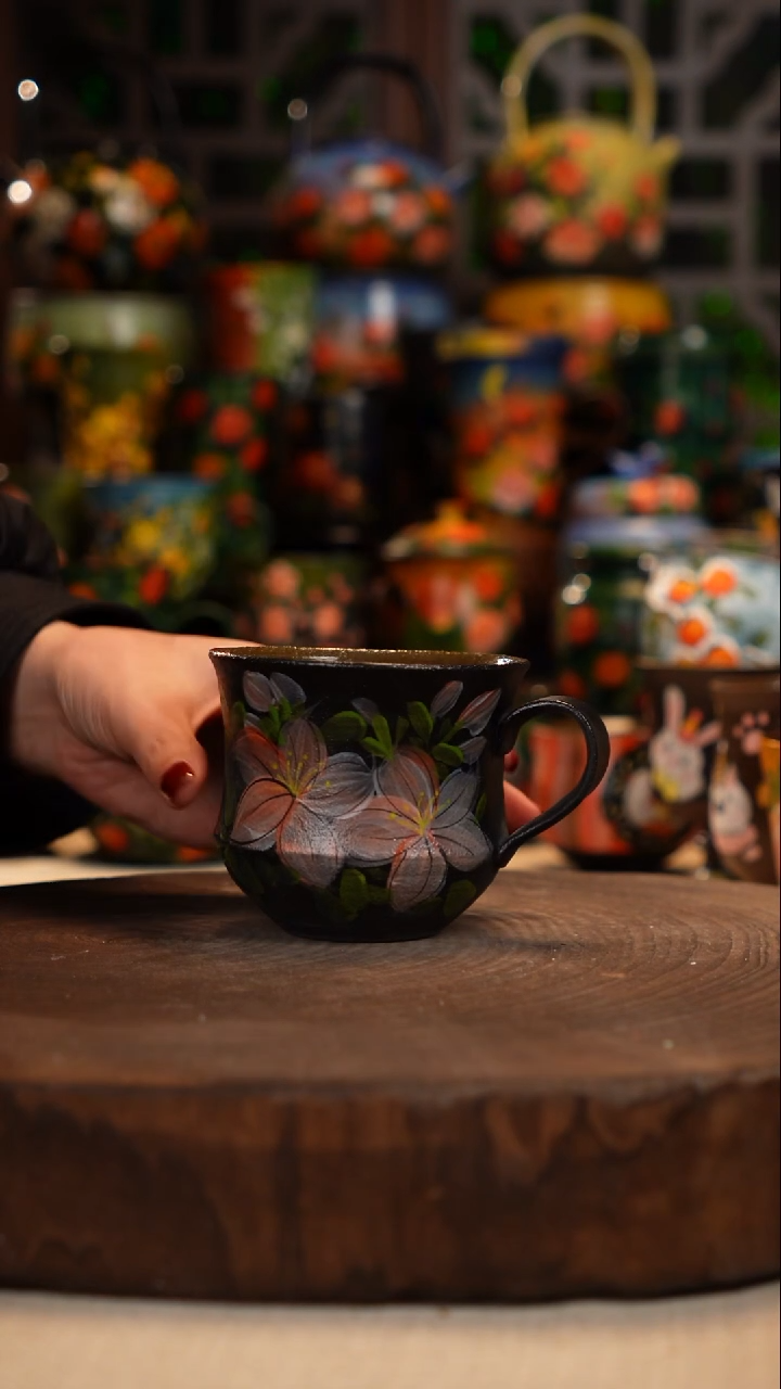 紫砂 油画手绘釉下彩