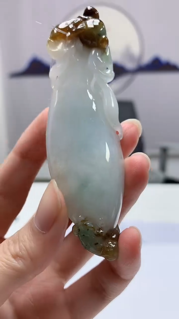 【闪购商品】定制翡翠未镶嵌5152zm-毛货挂件瓜110