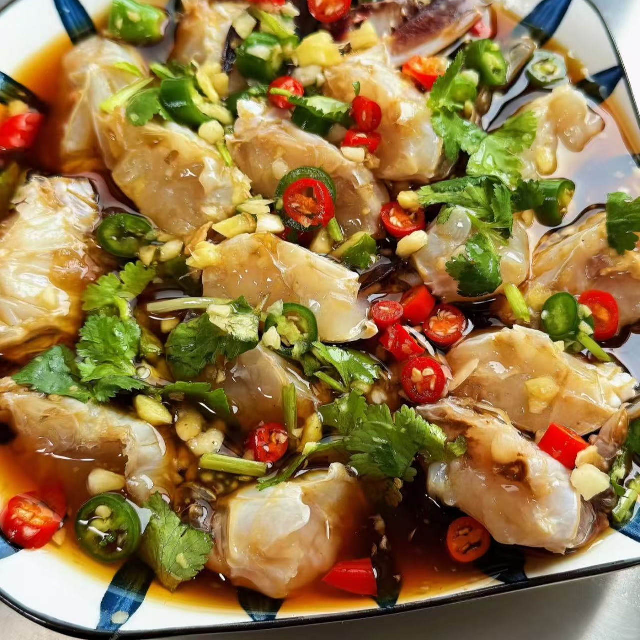 潮汕风味生腌蟹块2桶共1000g 蟹肉鲜嫩腌制入味 顺丰冷链包邮到家