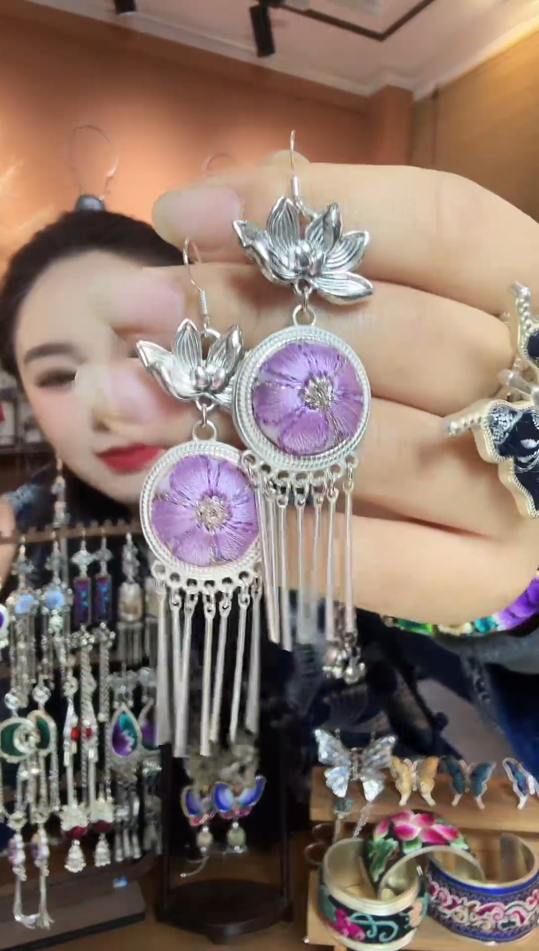 刺绣纯手工民族风耳环