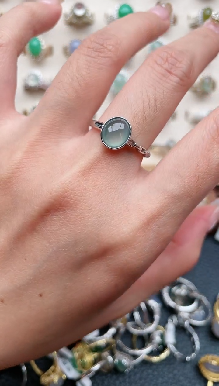 【闪购商品】翡翠戒指银S925镶嵌1111