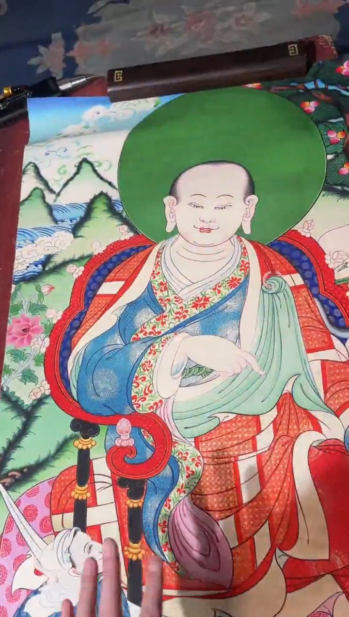 卷轴画龙妹的唐卡tk16