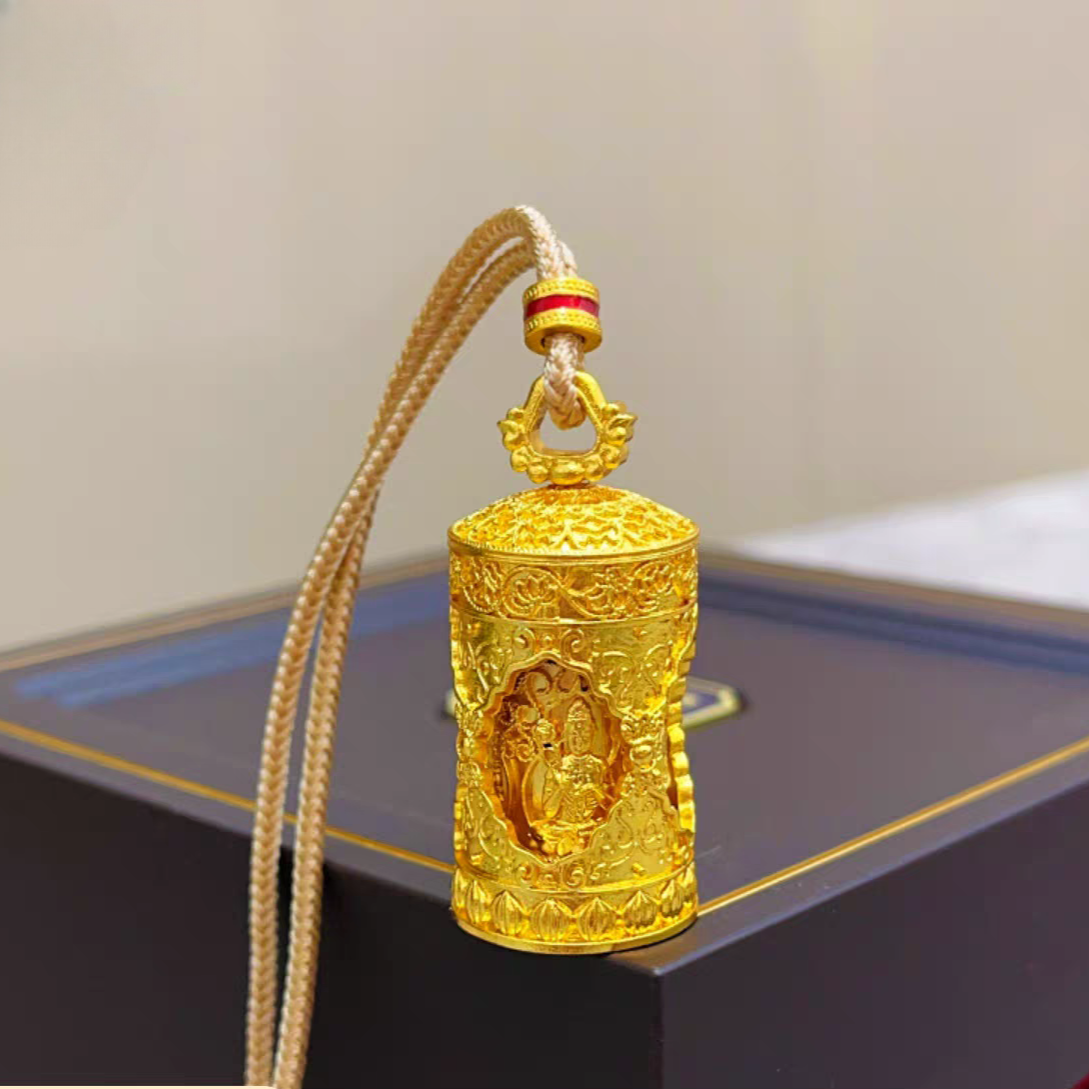 铜合金吊坠  可旋转四面佛转经筒新款吊坠0027