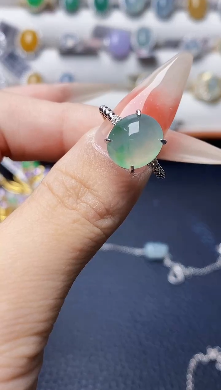 银S925镶嵌戒指翡翠2307