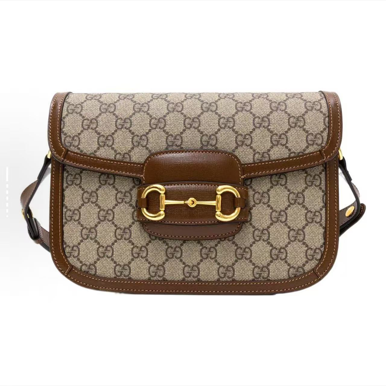 99新 GUCCI/古驰 桔夕总仓 Gucci 棕色1955中号单肩包 THOX580