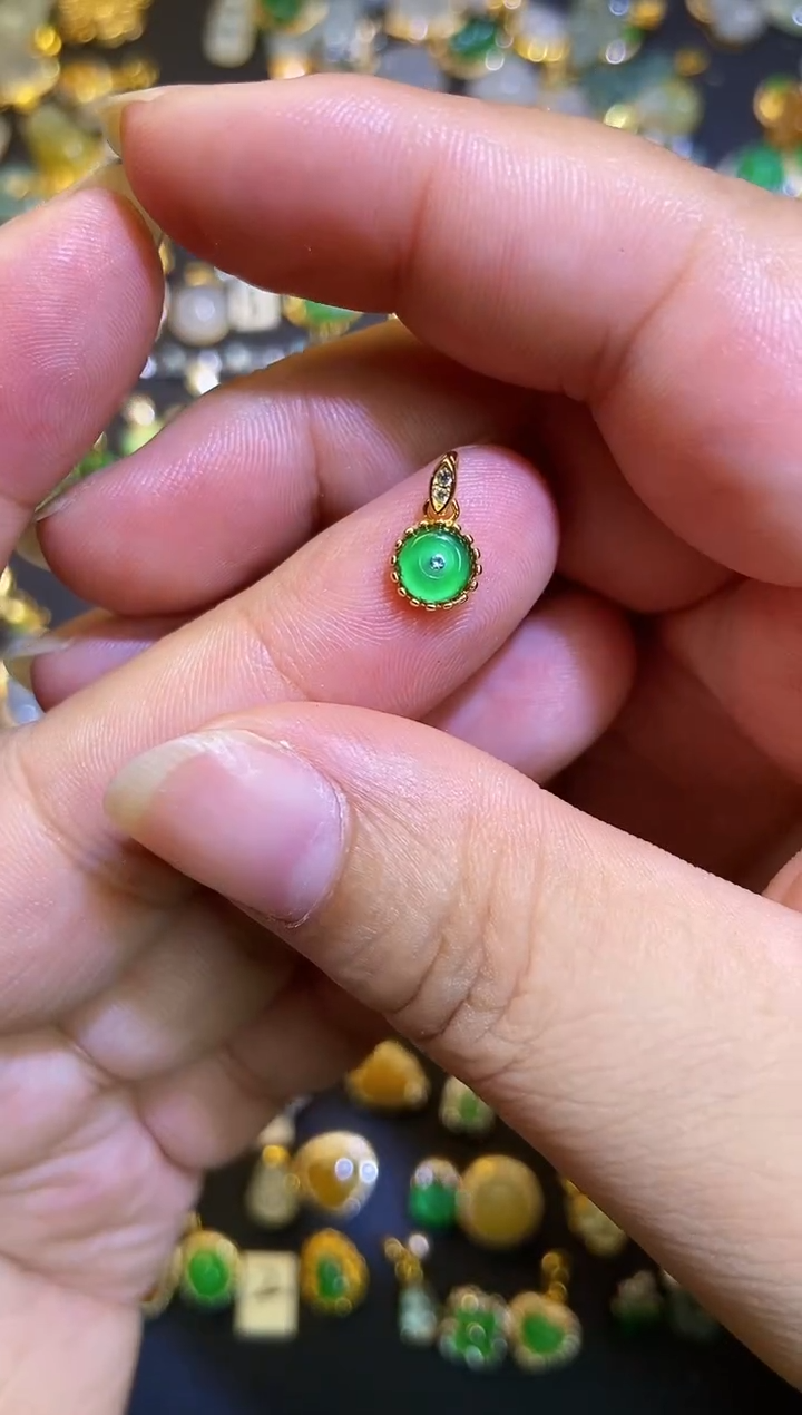 翡翠银S925镶嵌吊坠(不含链)1