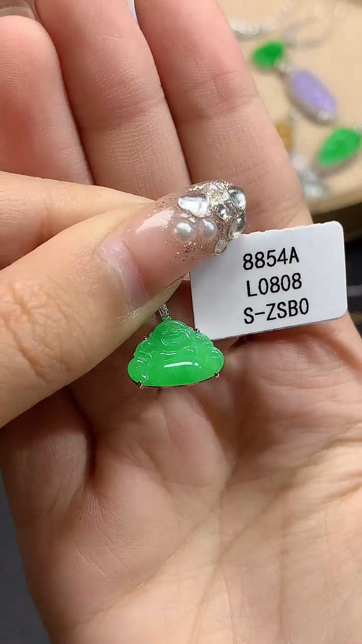 【闪购商品】翡翠吊坠(不含链)18K金镶嵌多样性发其一L0808
